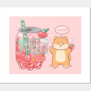 Cherry Soda Shiba Posters and Art